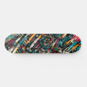Retro-Futuristic Tech Street Art Skateboard 9 (Horizontal)