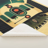 Retro Futuristic Train Sherpa Blanket Sherpadecke (3/4)