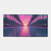 Retro-Futuristic Vaporwave Desk Mat mit Neon Palm Schreibtischunterlage (Vorderseite)