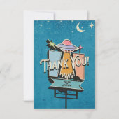 Retro Futuristic Wedding Thank You Sign Dankeskarte (Vorderseite)