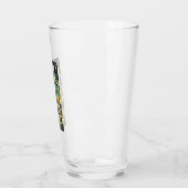 Retro-futuristische Alien-Stadt-Postkarten-Kunst Glas (Links)