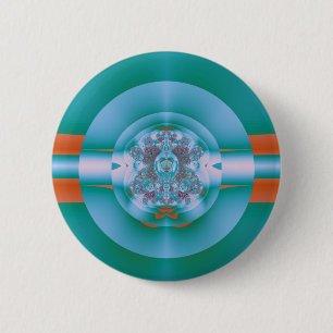 Retro-futuristische Aqua-Korallen-Abstraktkunst Button