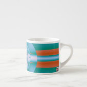 Retro-futuristische Aqua-Korallen-Abstraktkunst Espressotasse (Rechts)