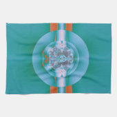 Retro-futuristische Aqua-Korallen-Abstraktkunst Handtuch (Horizontal)