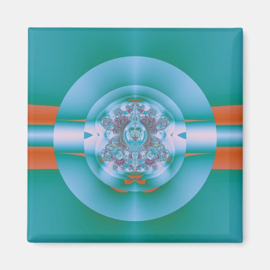 Retro-futuristische Aqua-Korallen-Abstraktkunst Magnet (Vorne)