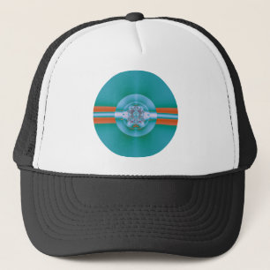 Retro-futuristische Aqua-Korallen-Abstraktkunst Truckerkappe