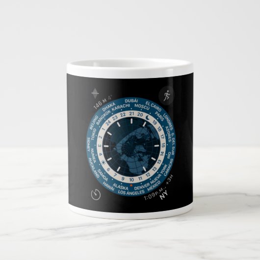 Retro-futuristische Digitaluhr Kunst Tasse (Vorderseite)