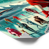 Retro-futuristische Illustration Poster (Ecke)