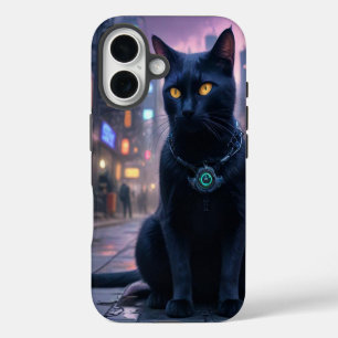 Retro-futuristische Kätzchen-Katze iPhone 16 Hülle