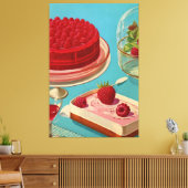 Retro futuristische Kuchen Stretched Canvas Print Leinwanddruck (Insitu (Wohnzimmer))
