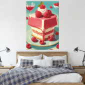 Retro futuristische Kuchen Stretched Canvas Print Leinwanddruck (Insitu (Schlafzimmer))