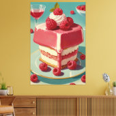 Retro futuristische Kuchen Stretched Canvas Print Leinwanddruck (Insitu (Wohnzimmer))