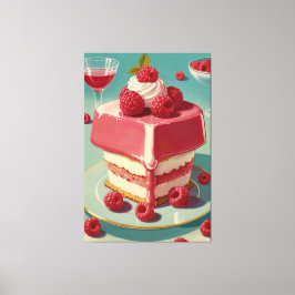 Retro futuristische Kuchen Stretched Canvas Print Leinwanddruck