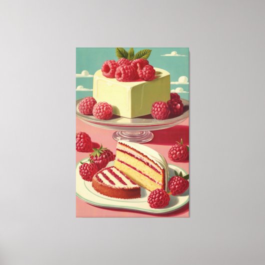 Retro futuristische Kuchen Stretched Canvas Print Leinwanddruck (Vorderseite)