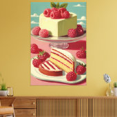 Retro futuristische Kuchen Stretched Canvas Print Leinwanddruck (Insitu (Wohnzimmer))