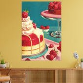 Retro futuristische Kuchen Stretched Canvas Print Leinwanddruck (Insitu (Wohnzimmer))
