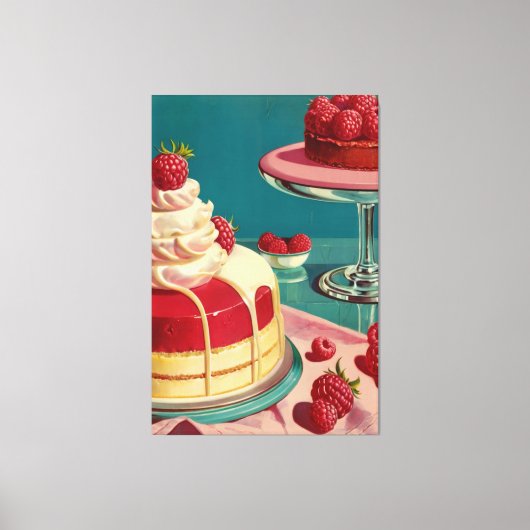 Retro futuristische Kuchen Stretched Canvas Print Leinwanddruck (Vorderseite)
