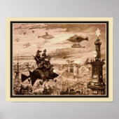 Retro-futuristische Pariser Illustration der 1880e Poster (Vorne)