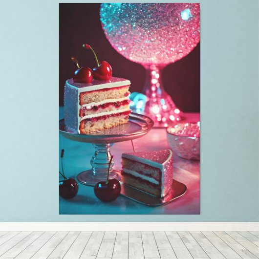 Retro-futuristische StretchCanvas Print Leinwanddruck (Insitu (Holzboden))