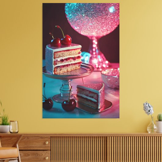 Retro-futuristische StretchCanvas Print Leinwanddruck (Insitu (Wohnzimmer))