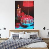 Retro-futuristische StretchCanvas Print Leinwanddruck (Insitu (Schlafzimmer))