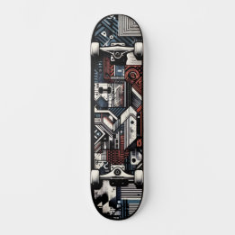 Retro-futuristische Tech-Street-Art-Skateboard 20 Skateboard