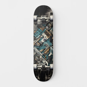 Retro-futuristische Tech-Street-Art-Skateboard 35 Skateboard