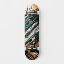 Retro-futuristische Tech-Street-Art-Skateboard 4