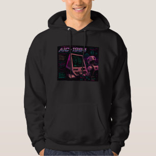 Retro-futuristischer AI-Roboter-Computer-Vaporwave Hoodie