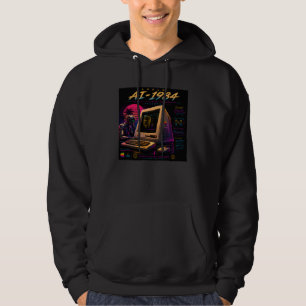 Retro-futuristischer AI-Roboter-Computer-Vaporwave Hoodie