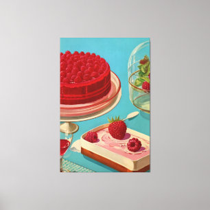 Retro-futuristischer Kuchen Stretch Canvas Print Leinwanddruck