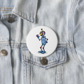 Retro-futuristischer Roboter-Charakter winkend Button (Beispiel)