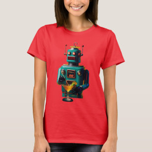 Retro-futuristischer Roboter ROBIA 12J2 Mixologe T-Shirt
