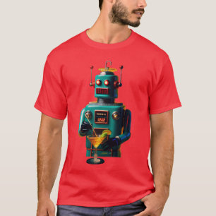 Retro-futuristischer Roboter ROBIA 12J2 Mixologe T-Shirt