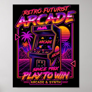 Retro-Futuristisches-Arcade-Synthwave-Neon-Gaming- Poster