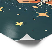 Retro-futuristisches Astro-Mädchen Martini-Zeit Poster (Ecke)