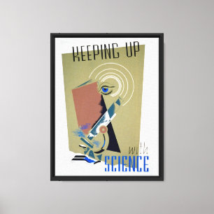Retro-futuristisches Poster Schritt halten mit der Leinwanddruck