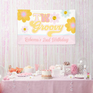 Retro-G Daisy Zwei Groovy-Birthday-Banner Banner