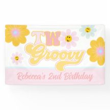 Retro-G Daisy Zwei Groovy-Birthday-Banner