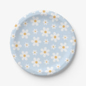 Retro-Gaisy blaue Papierplatten Pappteller (Vorderseite)