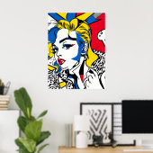 Retro-Gal Poster (pop-art) (Heimbüro)