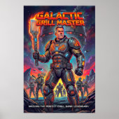 Retro Galactic Grill Master Sci-Fi Parody Poster (Vorne)
