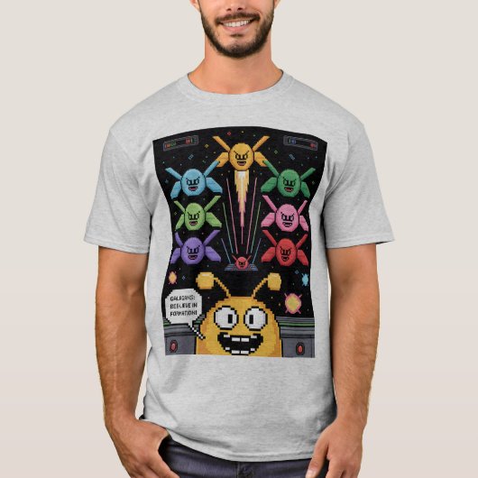 Retro Galaga Galagans T-Shirt - Bee-lieve in Forma (Vorderseite)