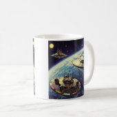 Retro Galaktische Teller Armada Kaffeetasse (VorderseiteRechts)