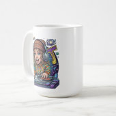 Retro Galaxy DJ Kaffeetasse (Vorderseite Links)