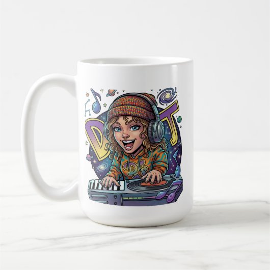 Retro Galaxy DJ Kaffeetasse (Links)
