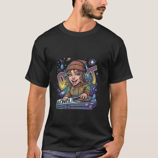 Retro Galaxy DJ T-Shirt (Vorderseite)