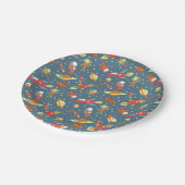 Retro Galaxy Weltraumthematisches Party Pappteller (Schrägansicht)