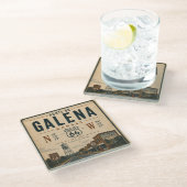 Retro Galena Route 66 Bar-Accessoires Glasuntersetzer (Schrägansicht)