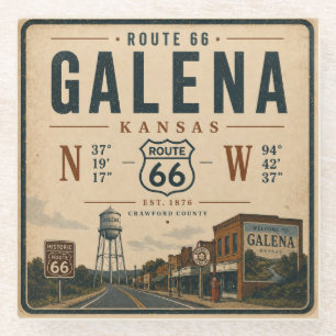 Retro Galena Route 66 Bar-Accessoires Glasuntersetzer